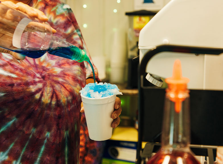 making shaved ice cream