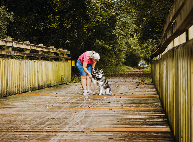 outdoors-woman with a dog